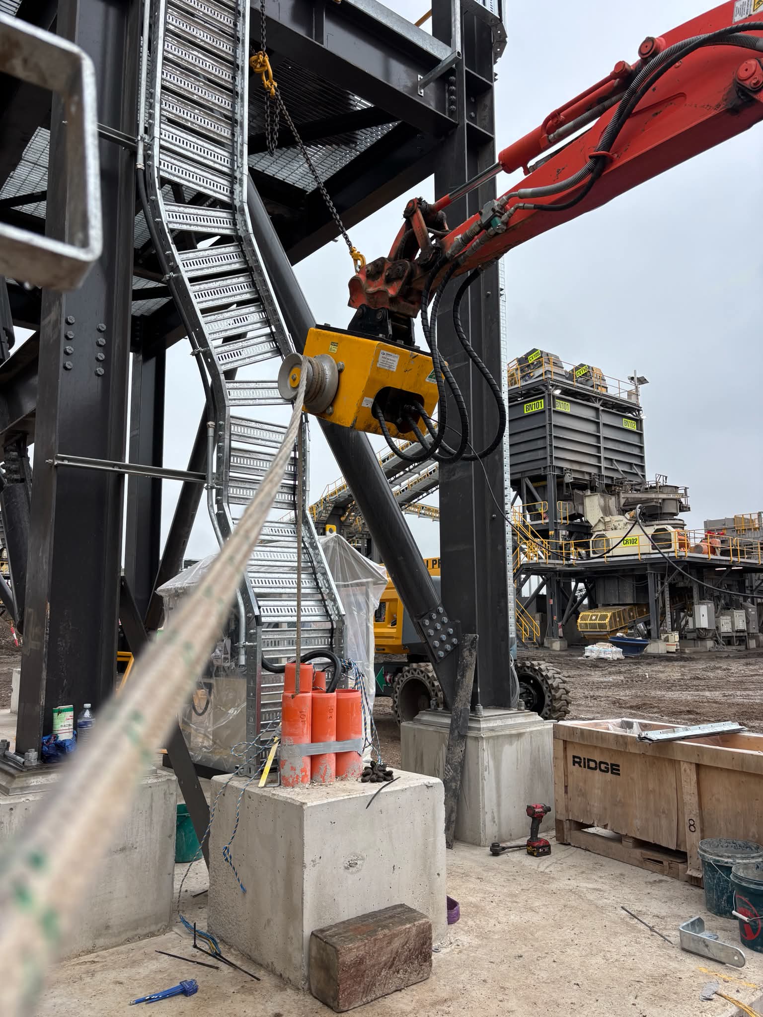 Heavy industrial electrical works on site