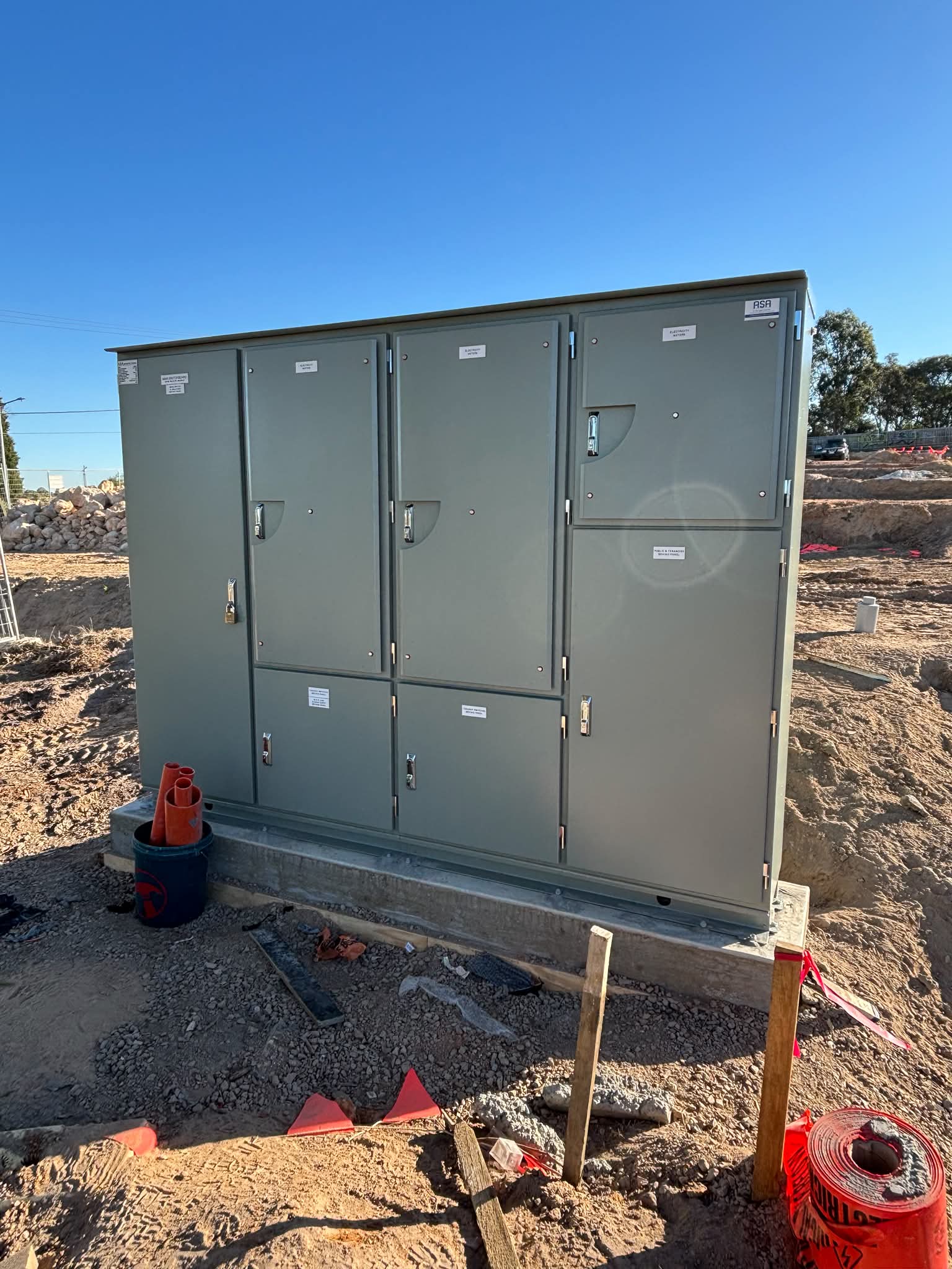 Electrical switchboard installation on site