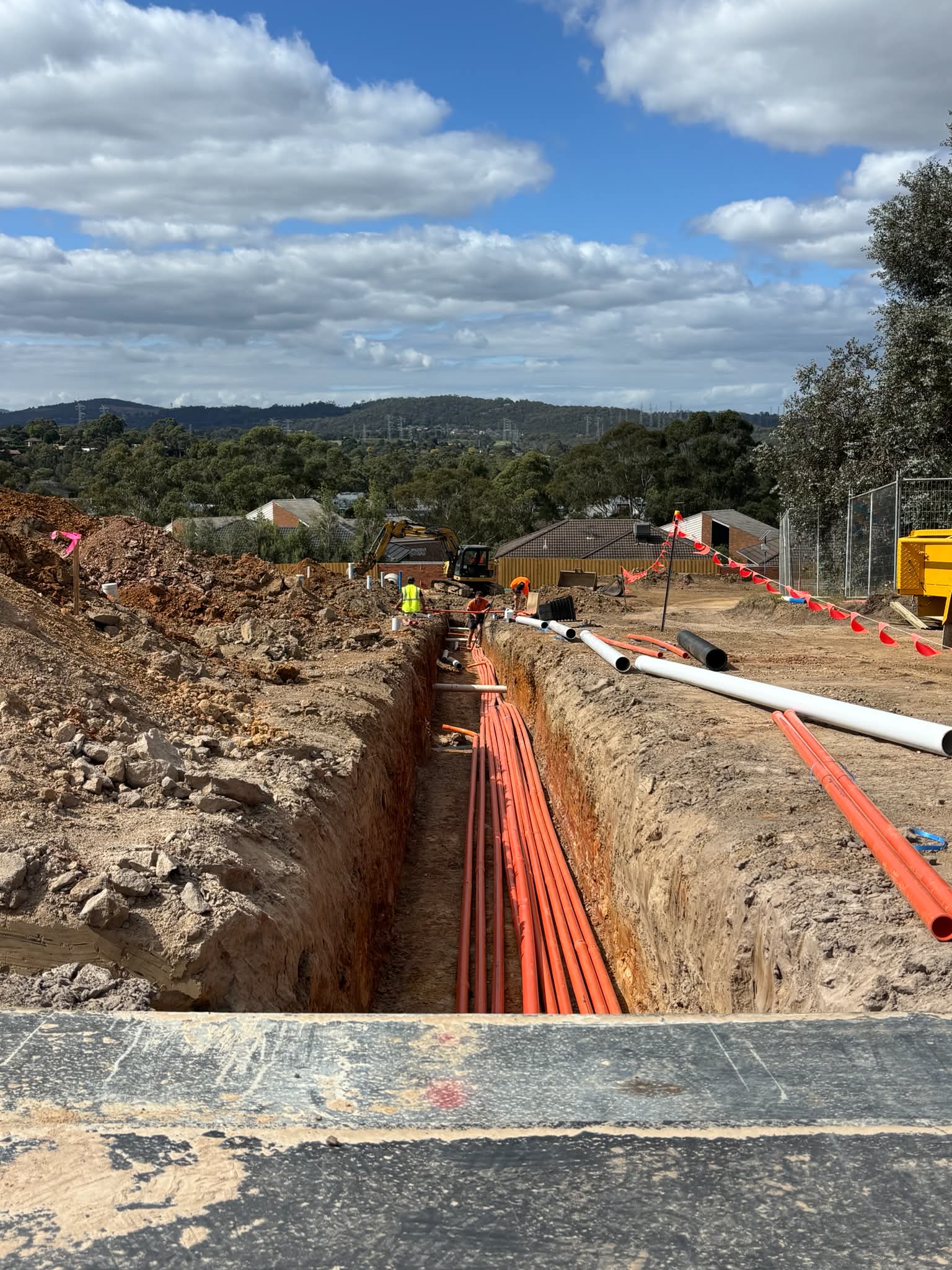 Underground conduit works and cable reticulation